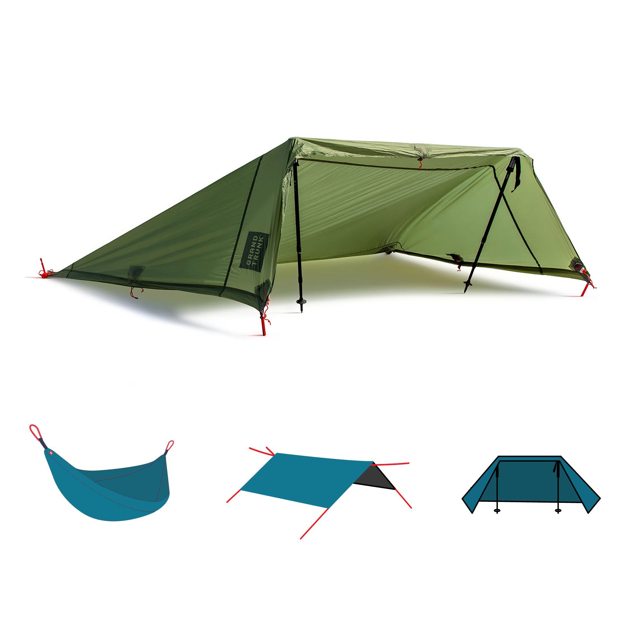 Grand Trunk Moab All-In-One Shelter Hammock (green)