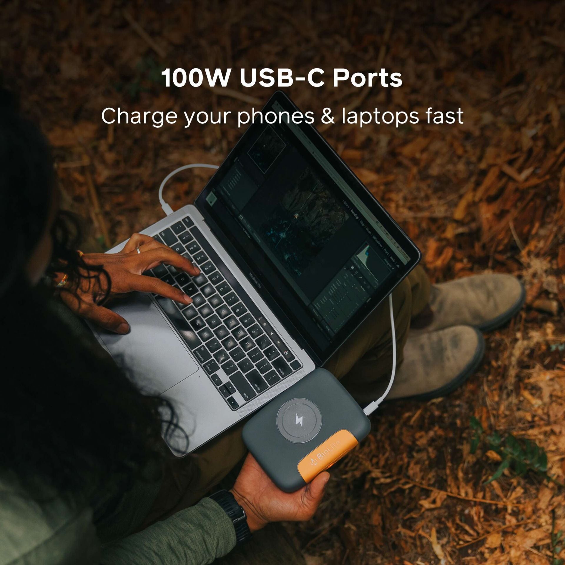 BioLite Charge 100 MAX - USB-C Power Delivery (PD) Powerbank mit 91 Wh (25.000 mAh) für Laptops von BioLite