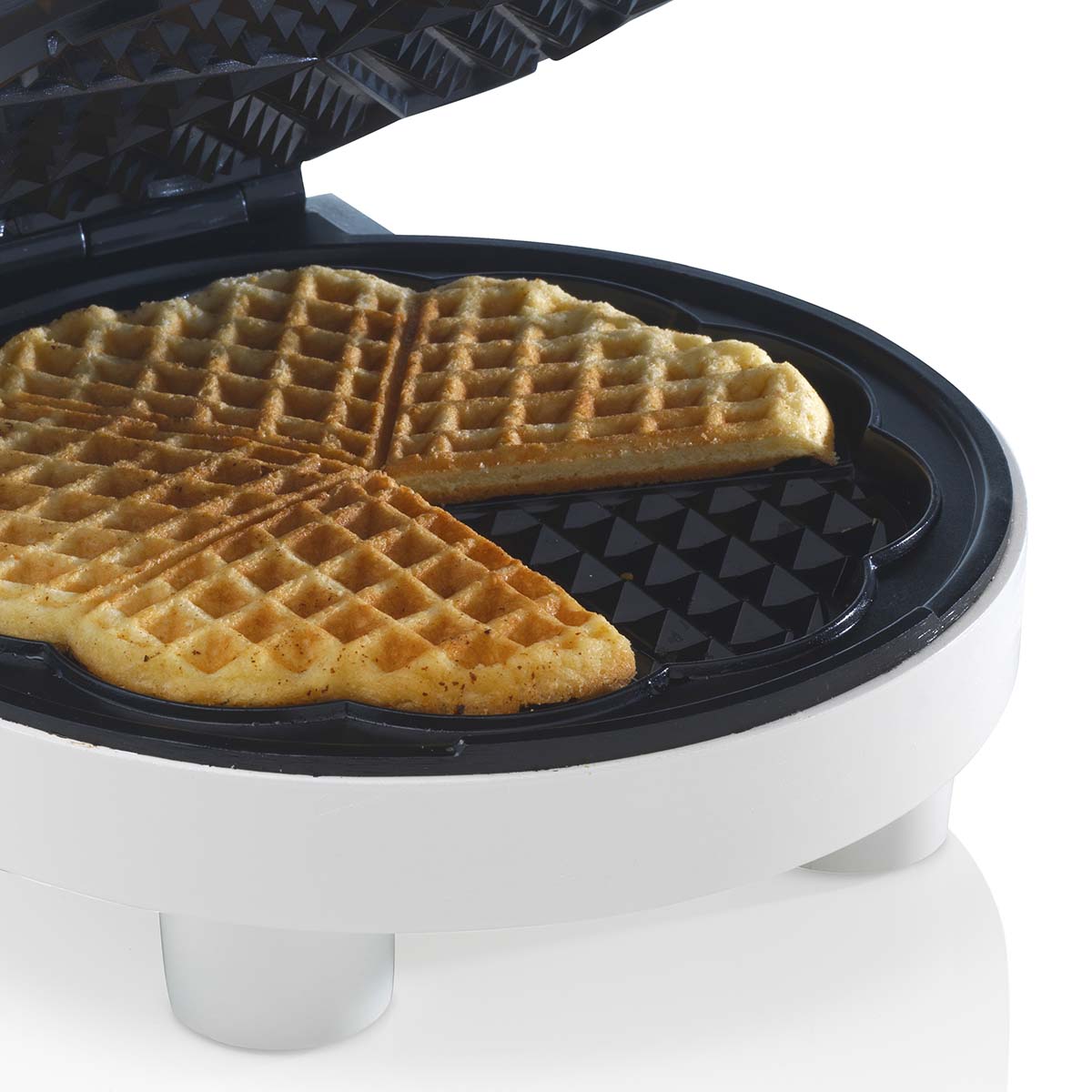 Waffeleisen in Herzform Weiß