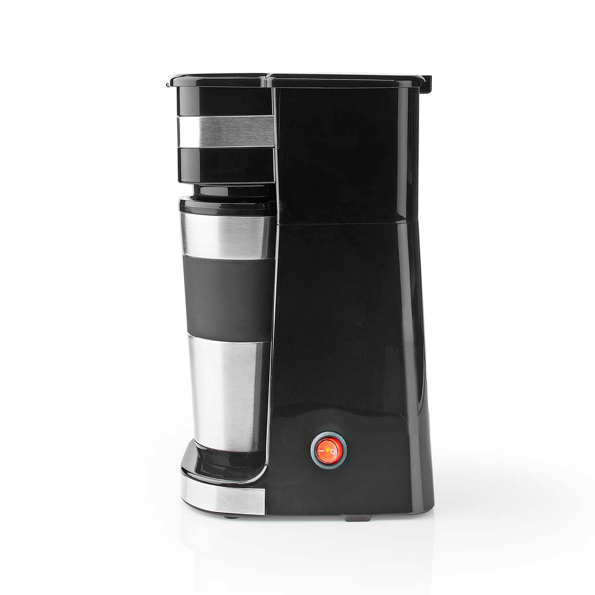 Einzelportions-Kaffeemaschine | 0,4 l | 750 W | Isolierter Reisebecher | Automatische Abschaltung | Schwarz