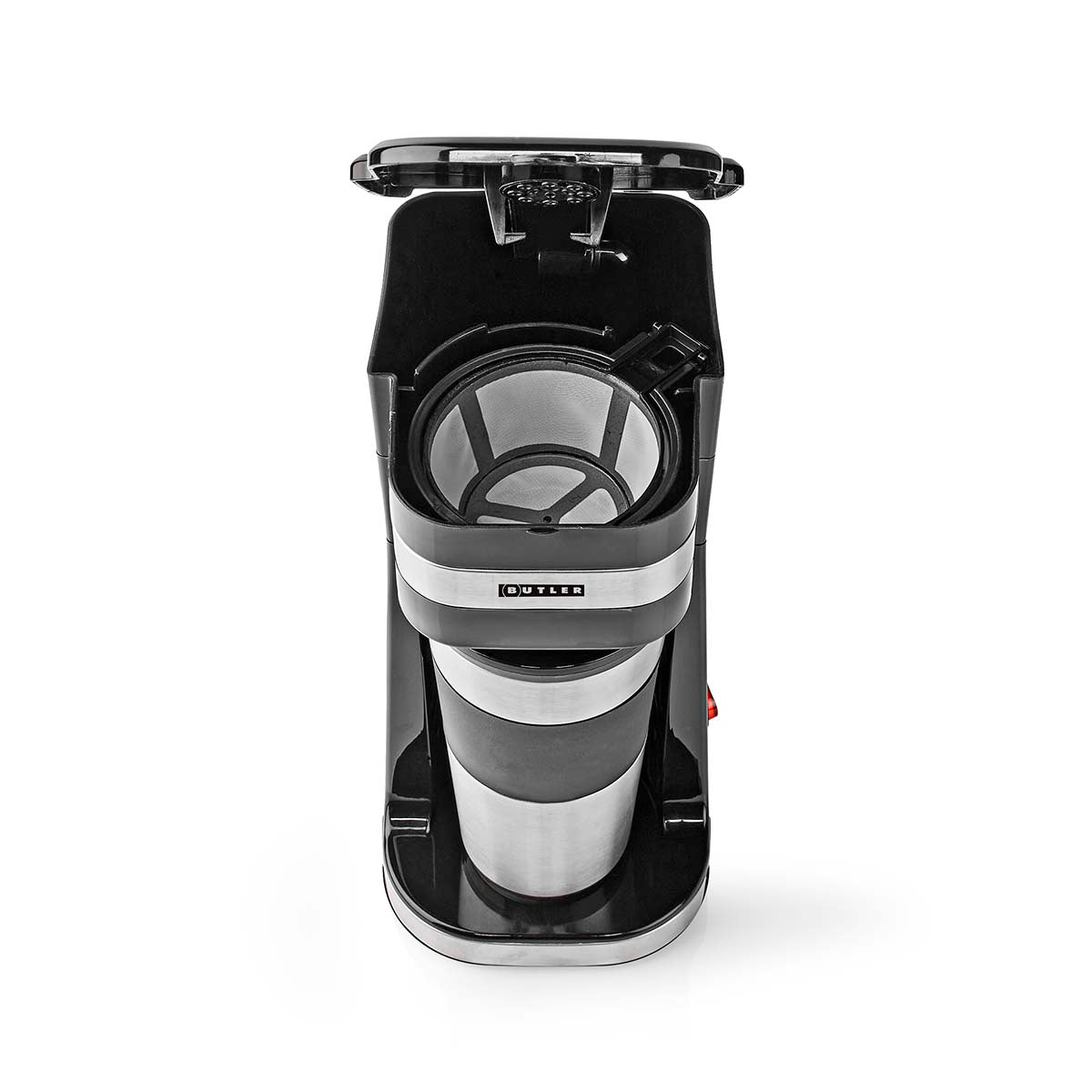 Einzelportions-Kaffeemaschine | 0,4 l | 750 W | Isolierter Reisebecher | Automatische Abschaltung | Schwarz