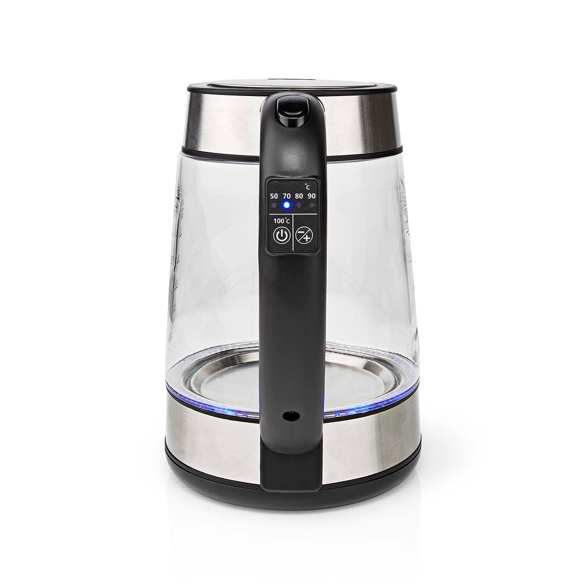 Digitaler Wasserkocher | 1,7 l | 2200 W | Glas | 50/70/80/90/100 °C Voreinstellungen | 360° Pirouettenboden | Verdecktes Heizelement | Strix® Regler | Warmhaltefunktion | Trockengehschutz