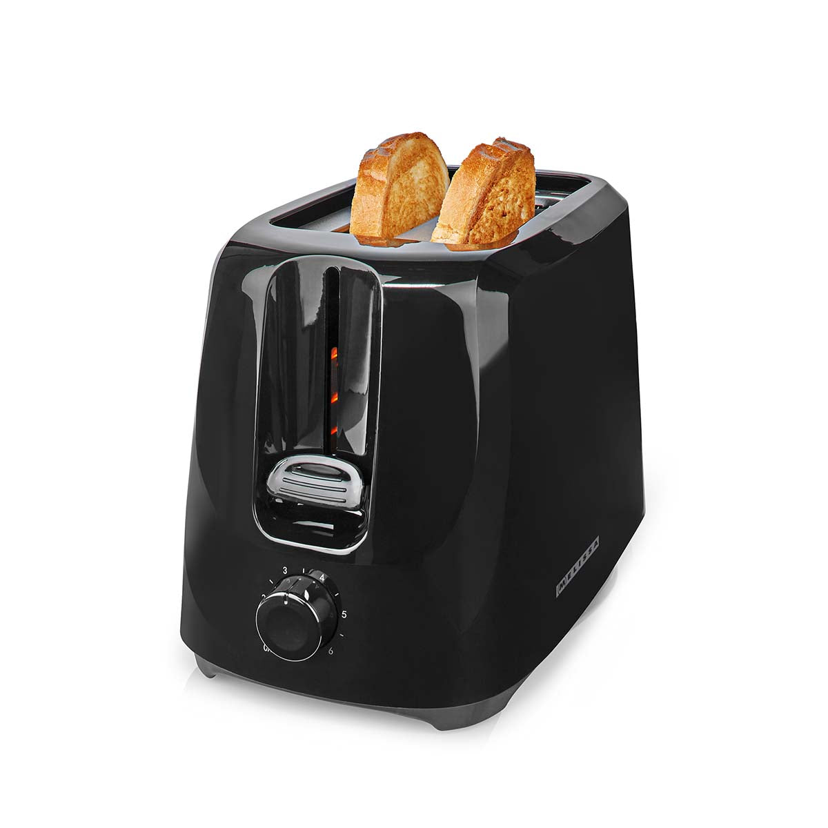 Toaster | 2 Schlitze | 700 W | 6 Bräunungsstufen | Herausnehmbares Krümelfach | Abbruchfunktion | Schwarz