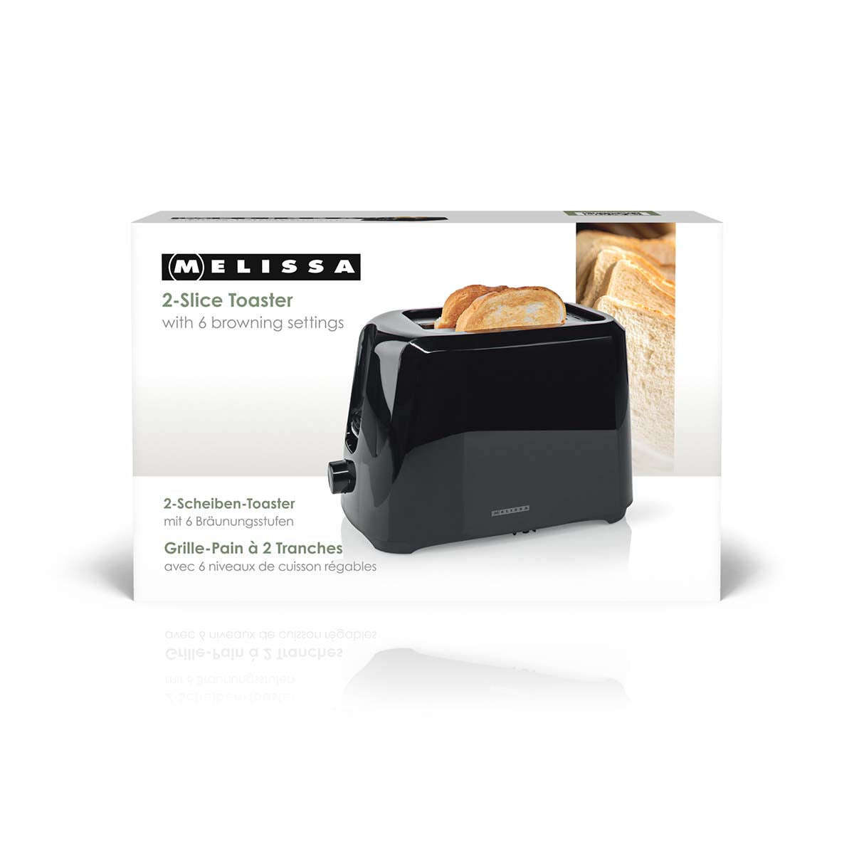 Toaster | 2 Schlitze | 700 W | 6 Bräunungsstufen | Herausnehmbares Krümelfach | Abbruchfunktion | Schwarz