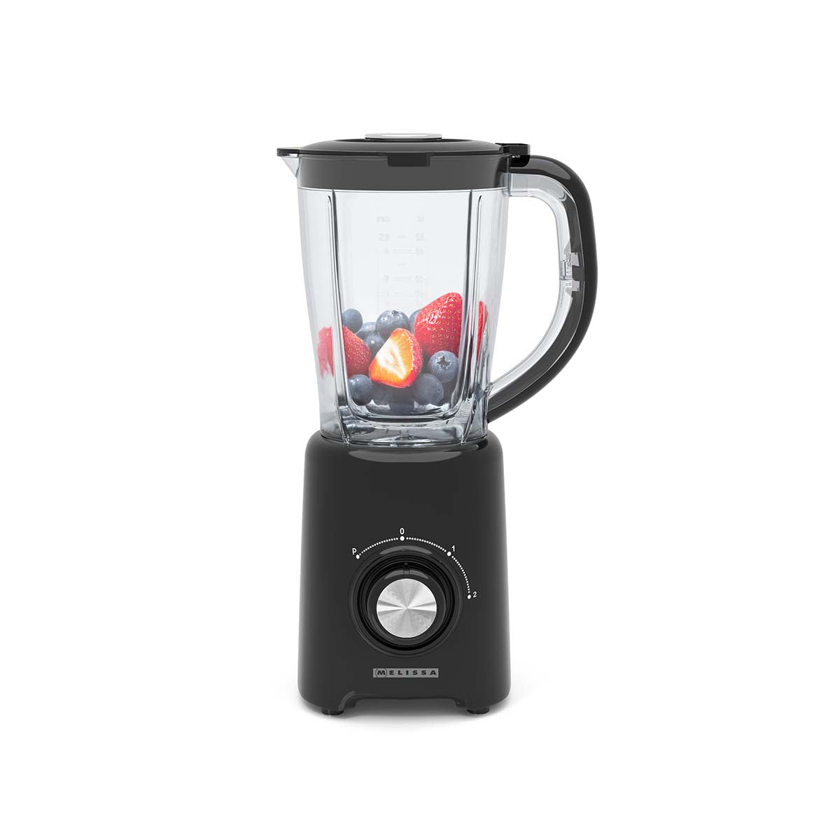 Standmixer | 800 W | 2 Geschwindigkeiten + Pulse | 4 Edelstahlklingen | Kunststoffkrug | Schwarz