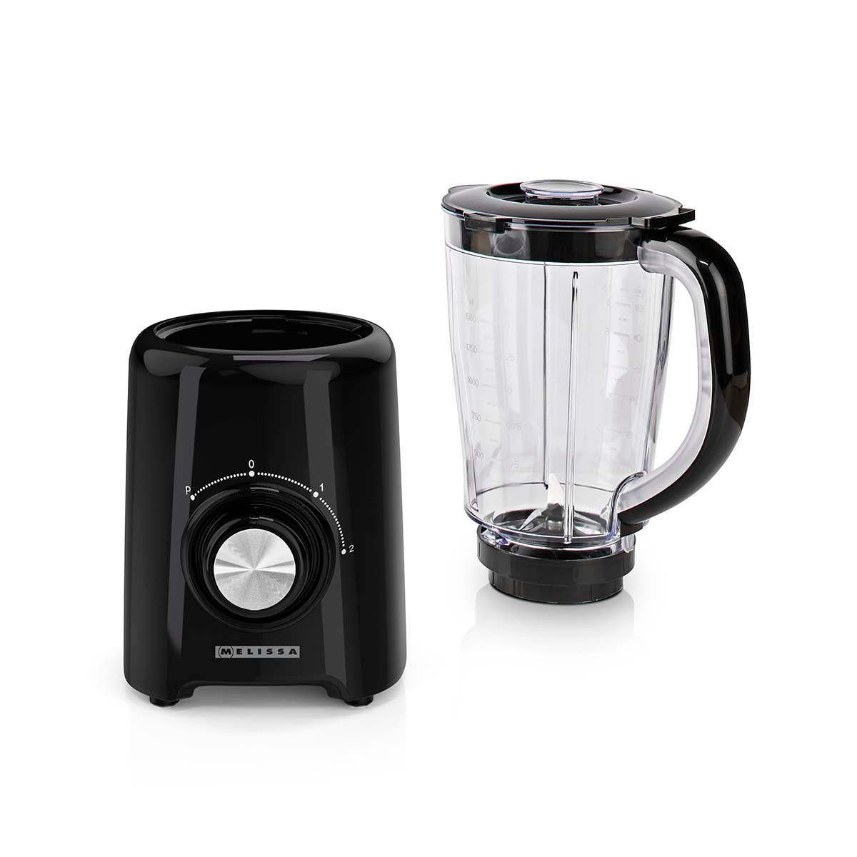 Standmixer | 800 W | 2 Geschwindigkeiten + Pulse | 4 Edelstahlklingen | Kunststoffkrug | Schwarz
