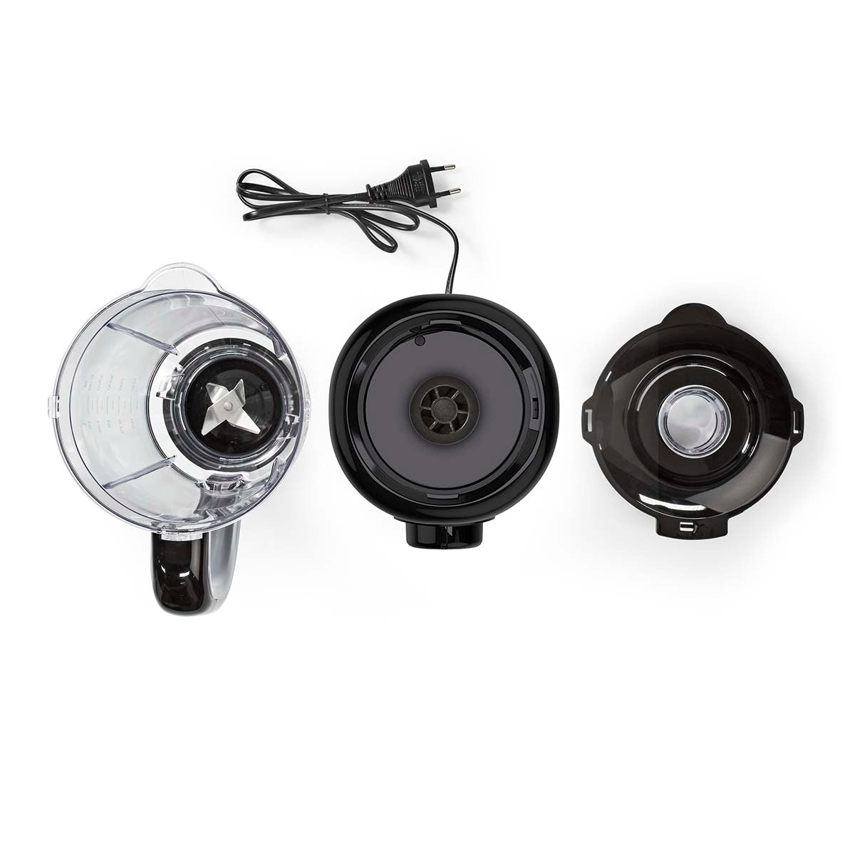 Standmixer | 800 W | 2 Geschwindigkeiten + Pulse | 4 Edelstahlklingen | Kunststoffkrug | Schwarz
