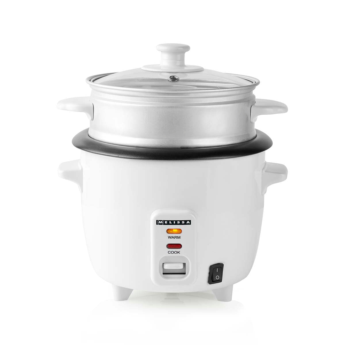 Reiskocher | 0,6 l | 300 W | Antihaftbeschichtung | Abnehmbare Schüssel | Dampfgareinsatz | Warmhaltefunktion | Automatische Abschaltung | Weiß