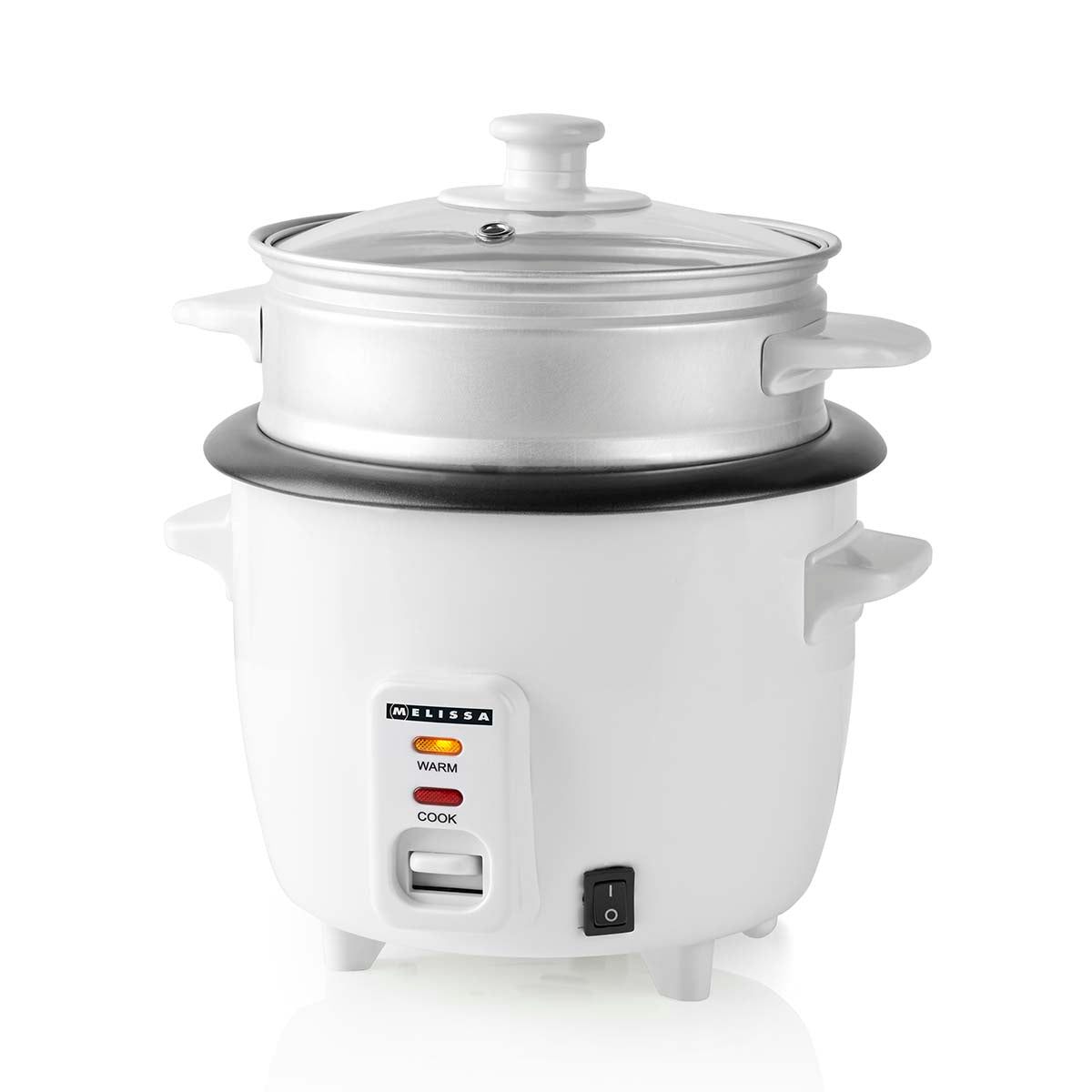 Reiskocher | 0,6 l | 300 W | Antihaftbeschichtung | Abnehmbare Schüssel | Dampfgareinsatz | Warmhaltefunktion | Automatische Abschaltung | Weiß