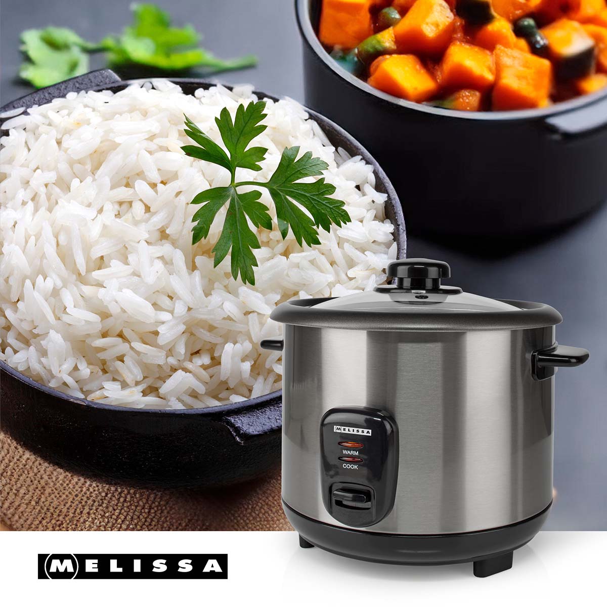 Reiskocher | 1,5 l | 500 W | Antihaftbeschichtung | Abnehmbare Schüssel | Dampfgareinsatz | Warmhaltefunktion | Automatische Abschaltung