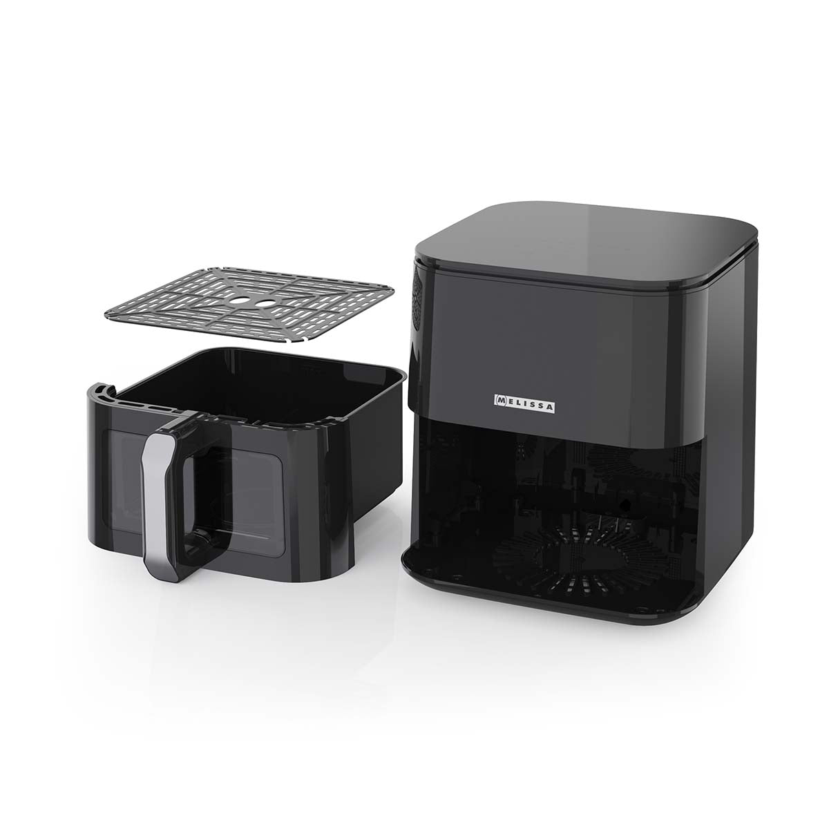 Digitale Heißluftfritteuse XL | 5 l | 60-min Timer | 8 Voreinstellungen | Sichtfenster | Schwarz