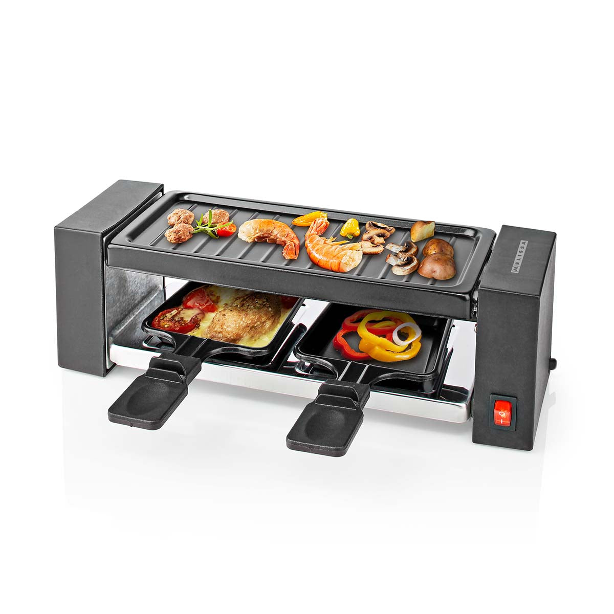 Raclette / Gourmet-Set | 2 Personen | 400 W | 23 x 10 cm | Antihaftbeschichtung