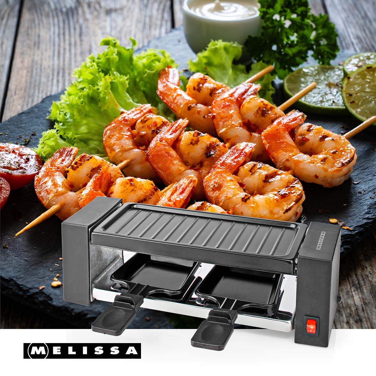 Raclette / Gourmet-Set | 2 Personen | 400 W | 23 x 10 cm | Antihaftbeschichtung