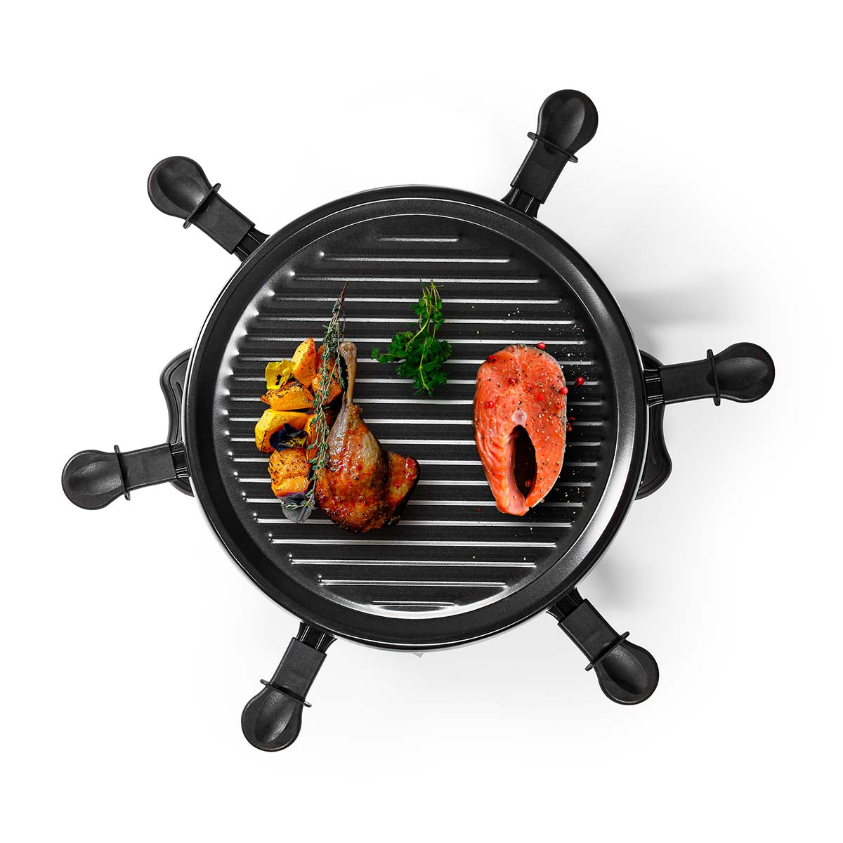 Raclette / Gourmet Set | 6 Personen | 800 W | Ø 29 cm | Antihaftbeschichtung
