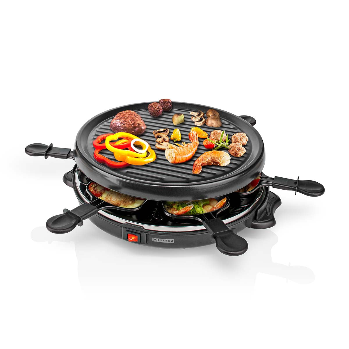 Raclette / Gourmet Set | 6 Personen | 800 W | Ø 29 cm | Antihaftbeschichtung