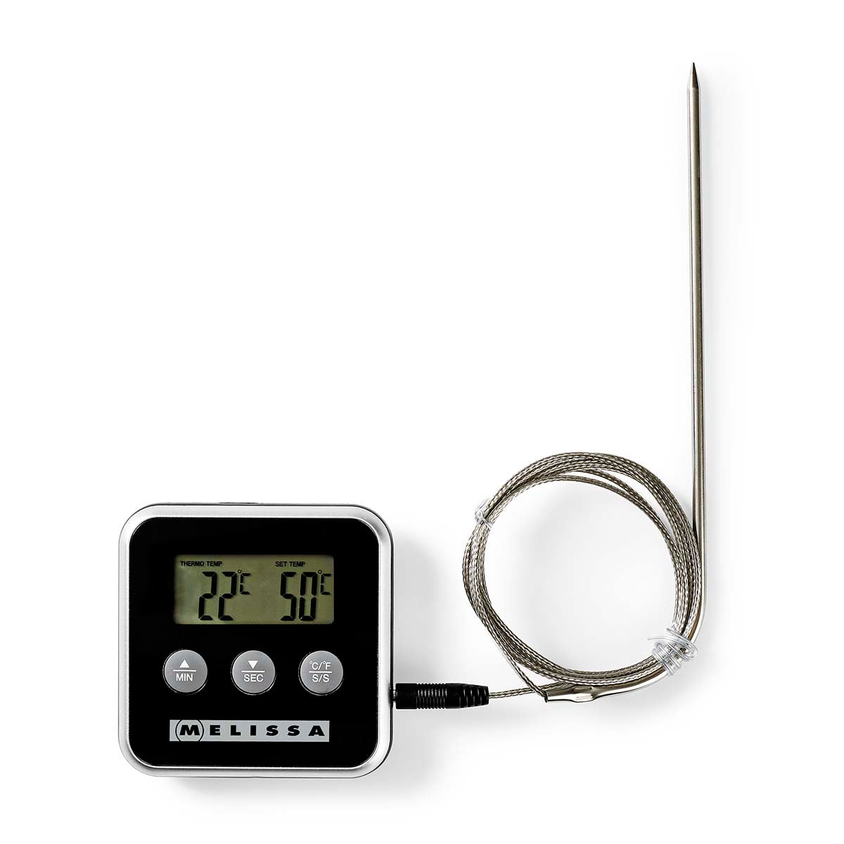 Fleischthermometer | bis zu 250°C | Alarm Timer | LCD Display