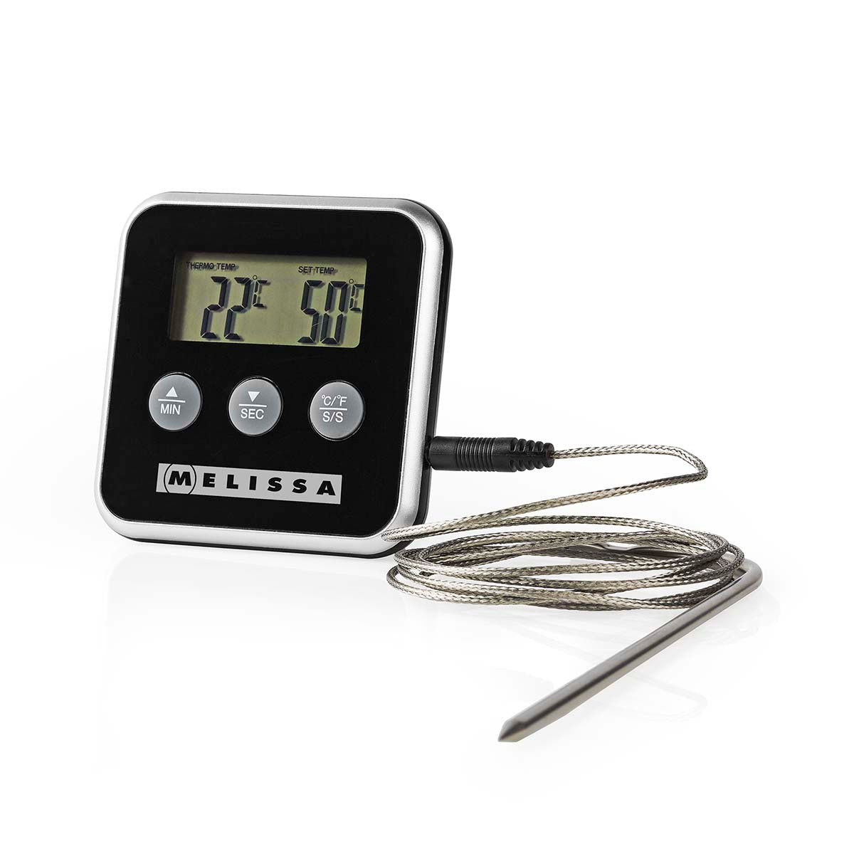 Fleischthermometer | bis zu 250°C | Alarm Timer | LCD Display