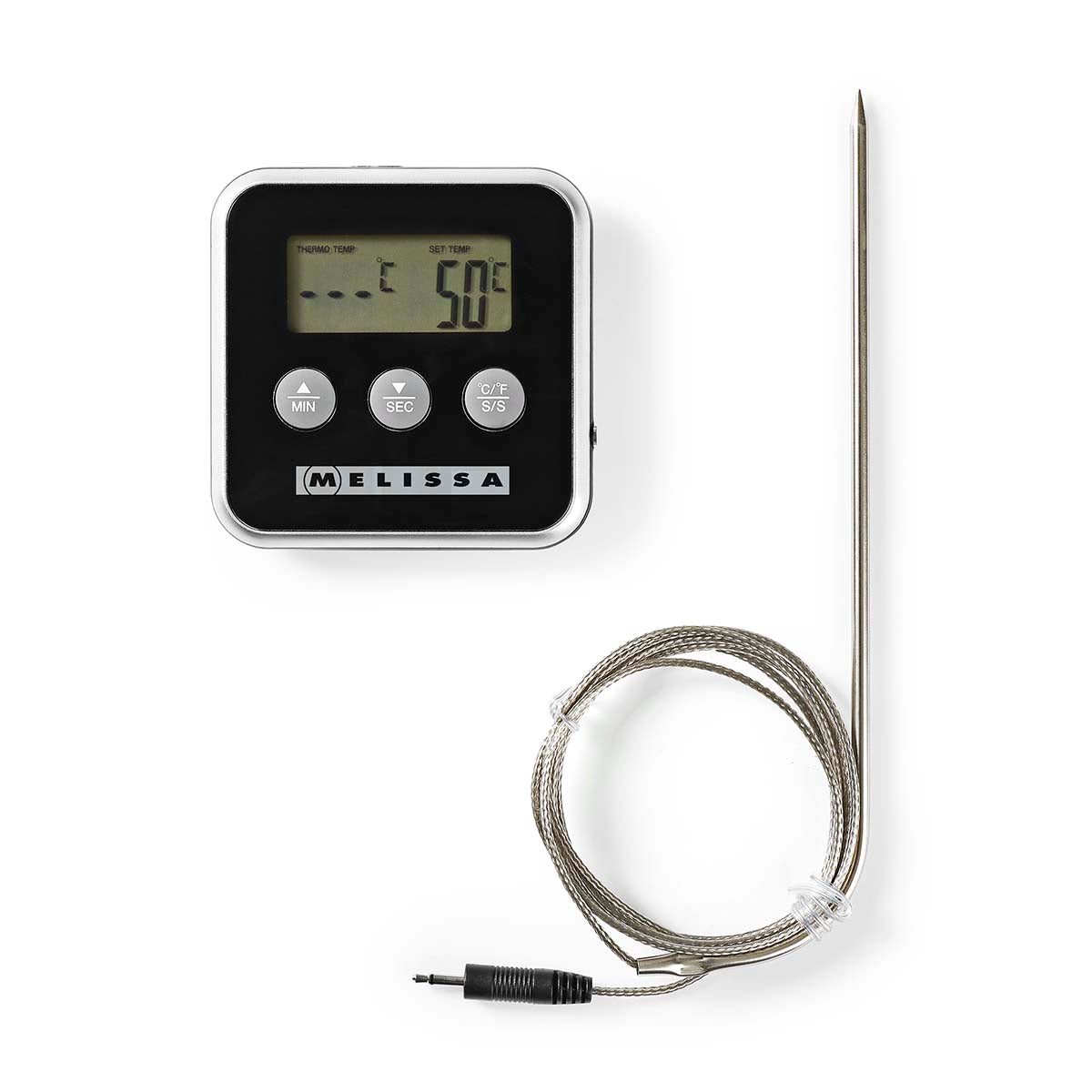Fleischthermometer | bis zu 250°C | Alarm Timer | LCD Display