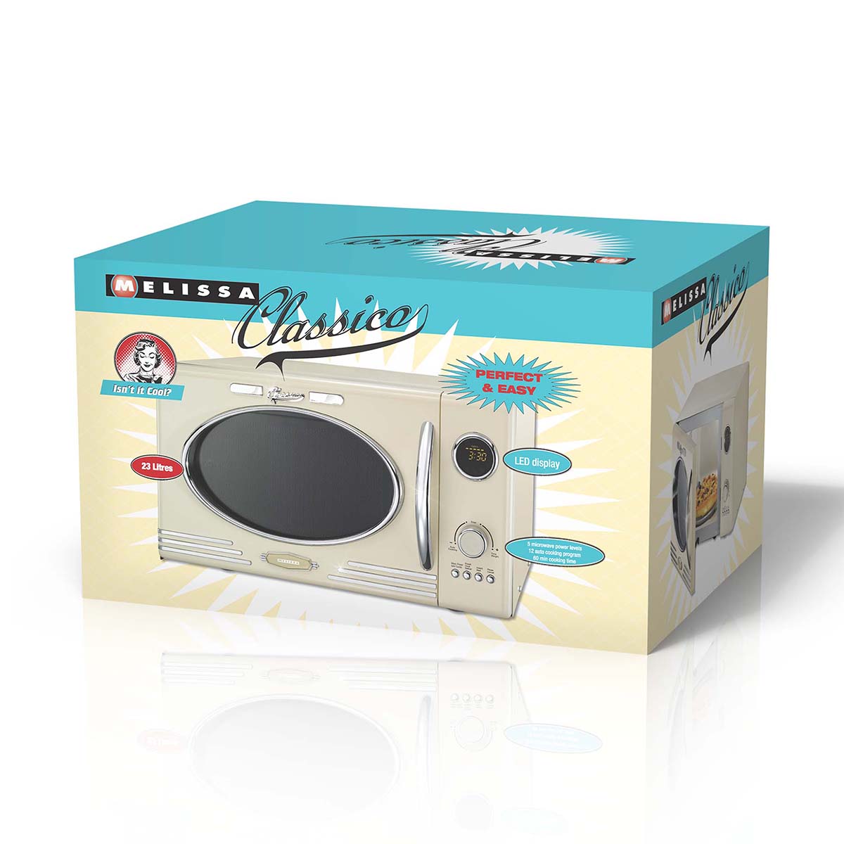 Mikrowelle elektronischer Grill 23L 800 W Creme