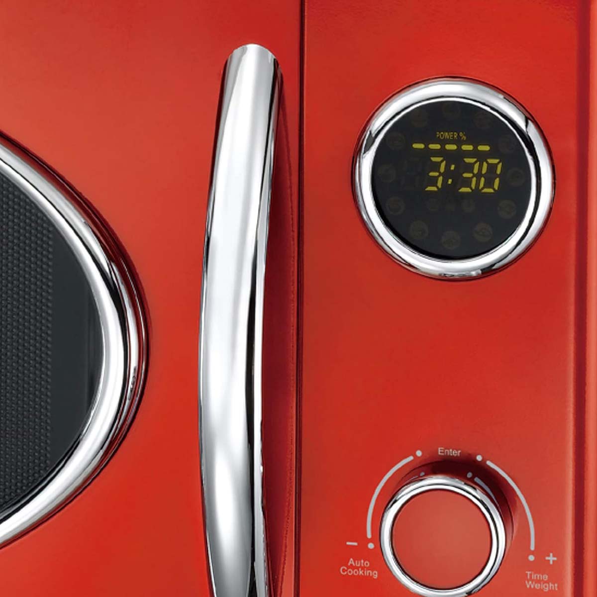 Elektronischer Mikrowellengrill 23L 800W Metallic Rot