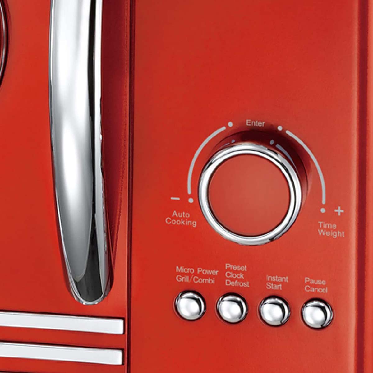 Elektronischer Mikrowellengrill 23L 800W Metallic Rot