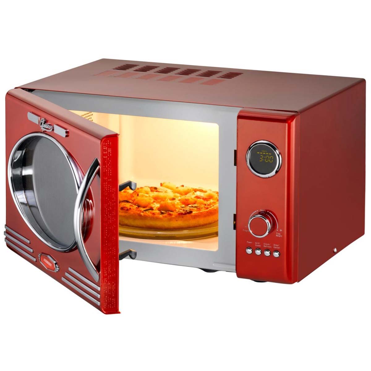 Elektronischer Mikrowellengrill 23L 800W Metallic Rot