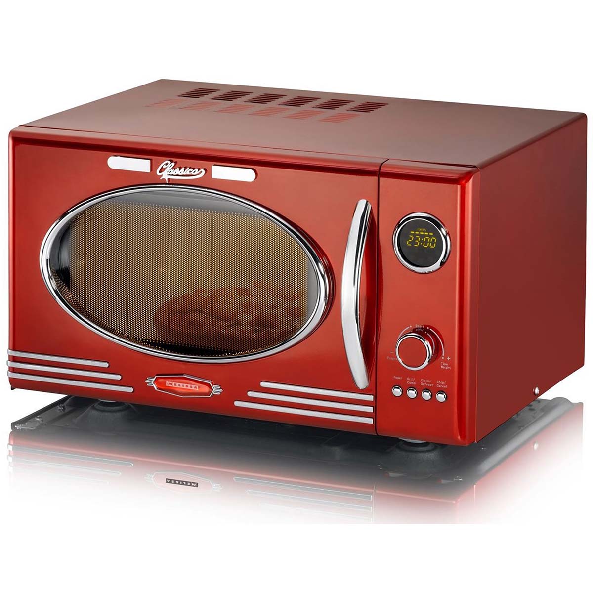 Elektronischer Mikrowellengrill 23L 800W Metallic Rot