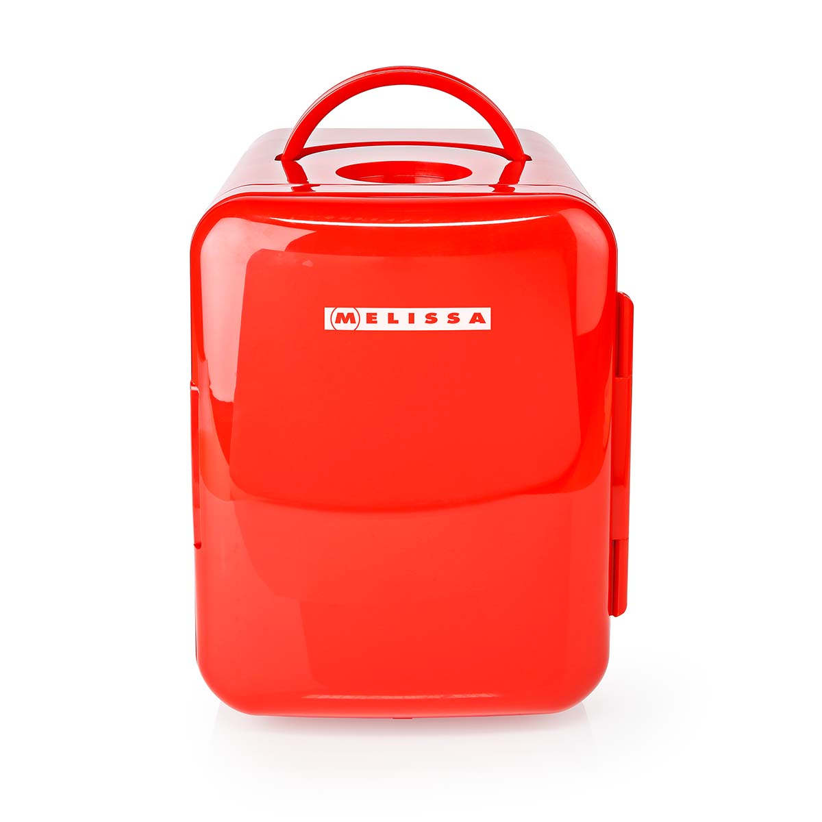 Tragbarer Mini-Kühlschrank | 6 Dosen / 4 l Inhalt | 100-240 V / 12 V | Heiz- / Kühlfunktion | Tragegriff | Rot
