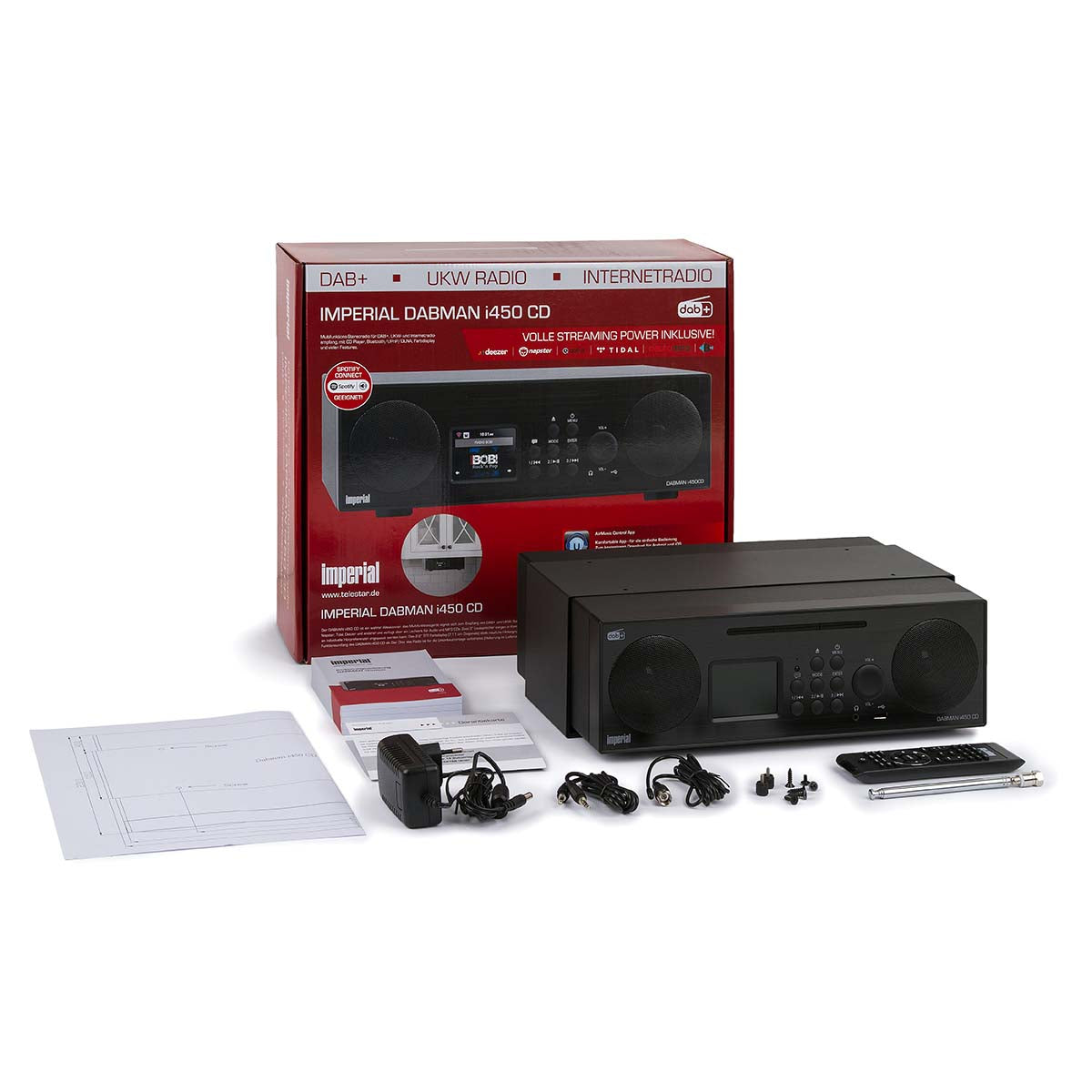 Imperial DABMAN i450 CD Multifunktions-Stereo-Radio für DAB+ / FM / Internet Schwarz