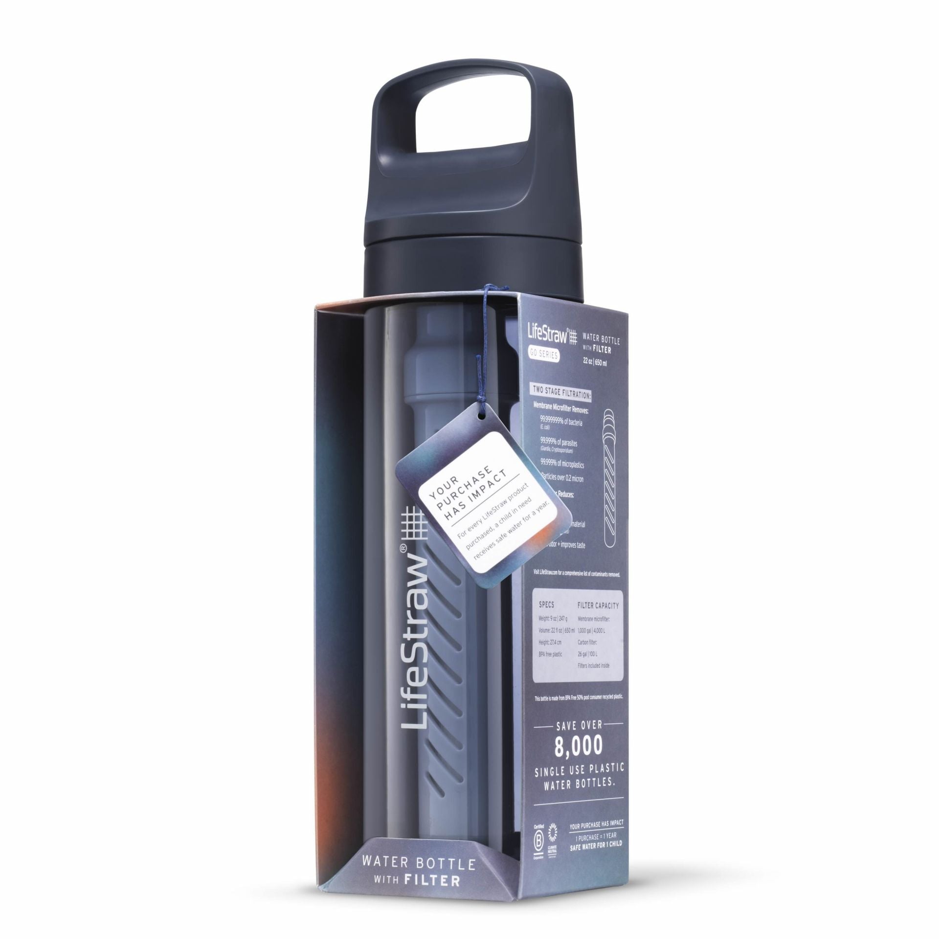 LifeStraw Go 650ml (aegean sea) - Trinkflasche mit Mikrobakteriellen Filter