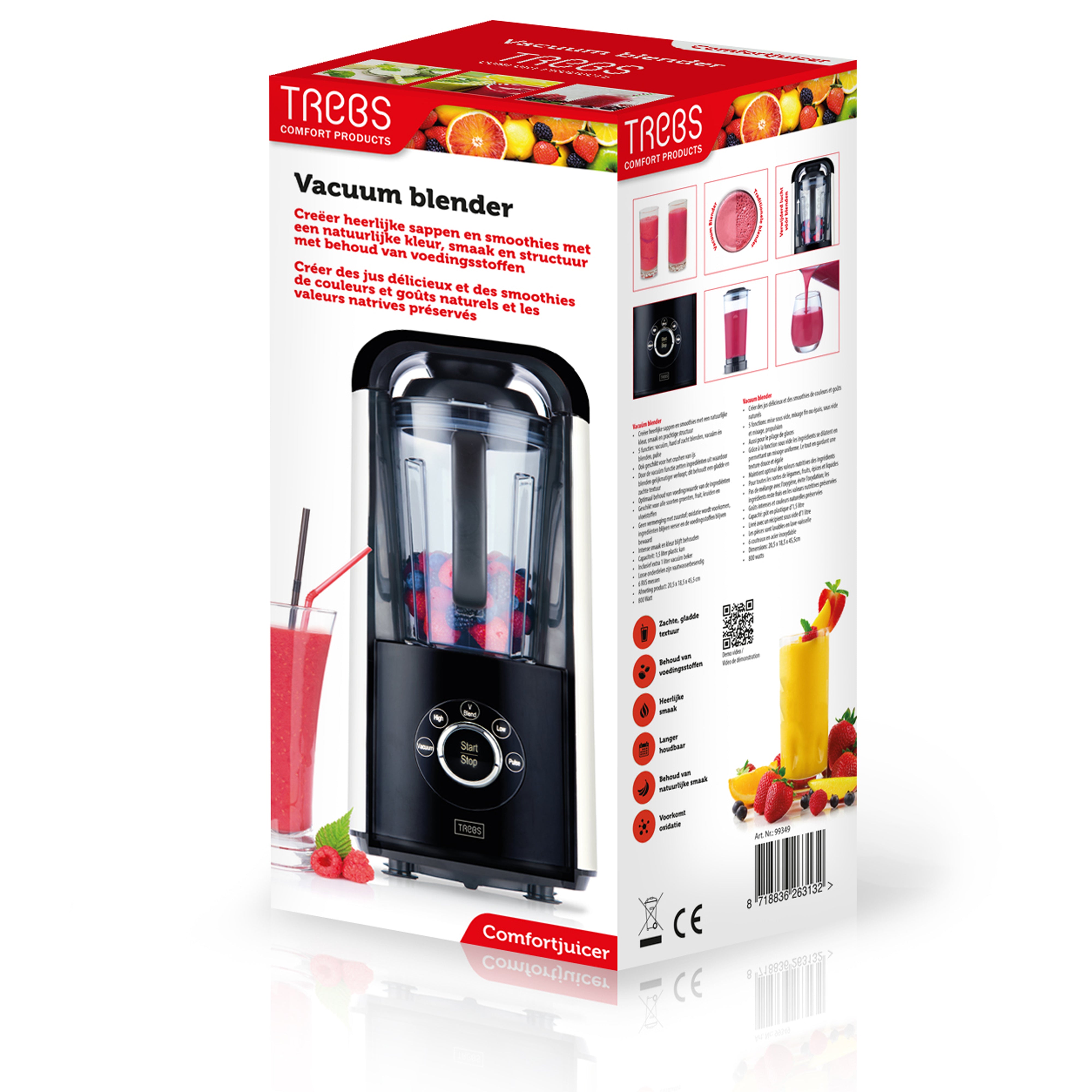 Vakuum-Mixer / Comfortjuicer mit 5 Funktionen und Kunststoffkrug 1,5 l