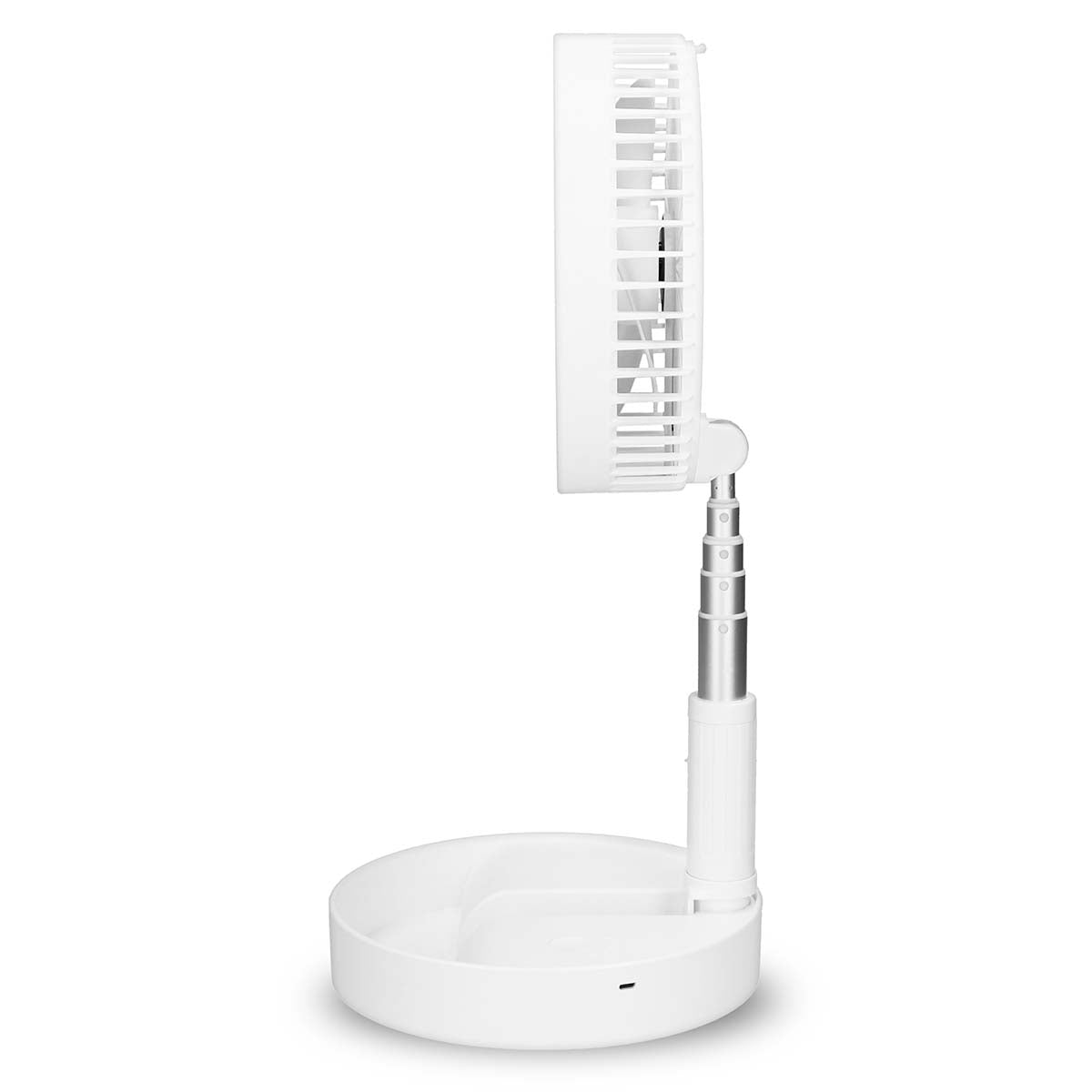 Tragbarer, flexibler Tisch- und 20-cm-Sockelventilator mit Li-Ionen-Akku Weiß