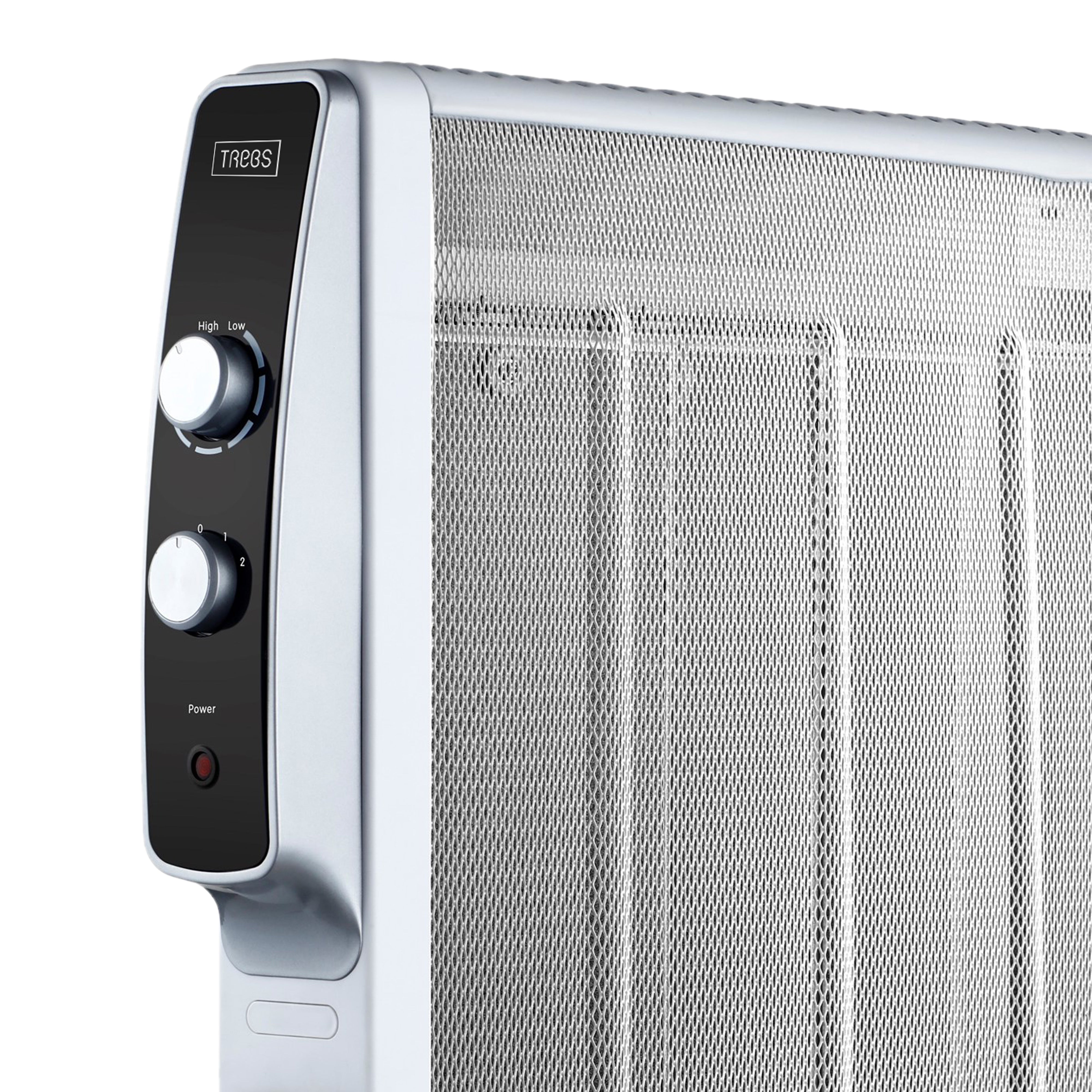 Mobile mikathermische Elektroheizung auf Rädern 2000W Weiß