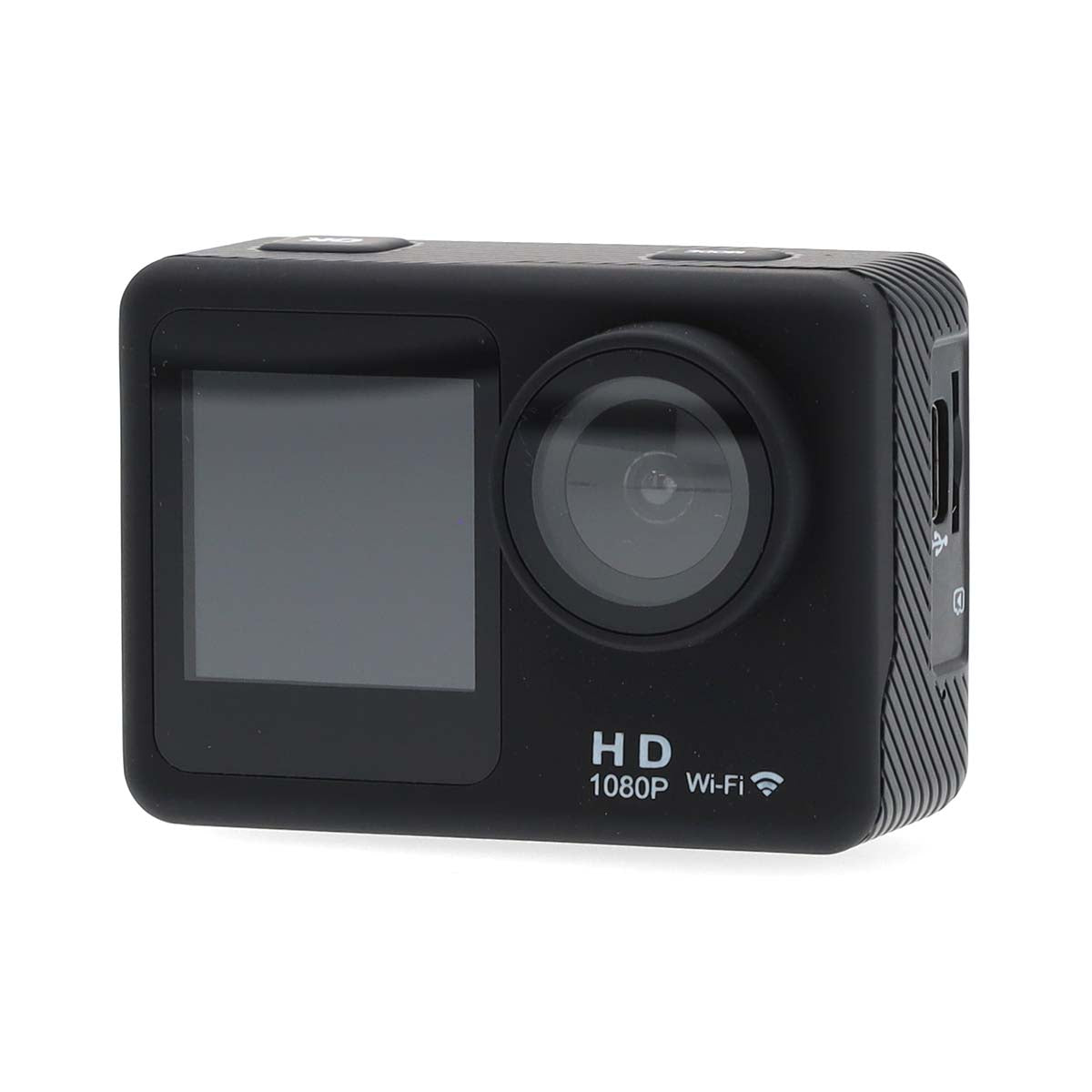 Action Cam | Dualer Bildschirm | 1080p@30fps | 12 MPixel | Wasserdicht bis: 30.0 m | 70 min | Wi-Fi | App erhältlich für: Android™ / IOS | Inkl. halterung | Schwarz
