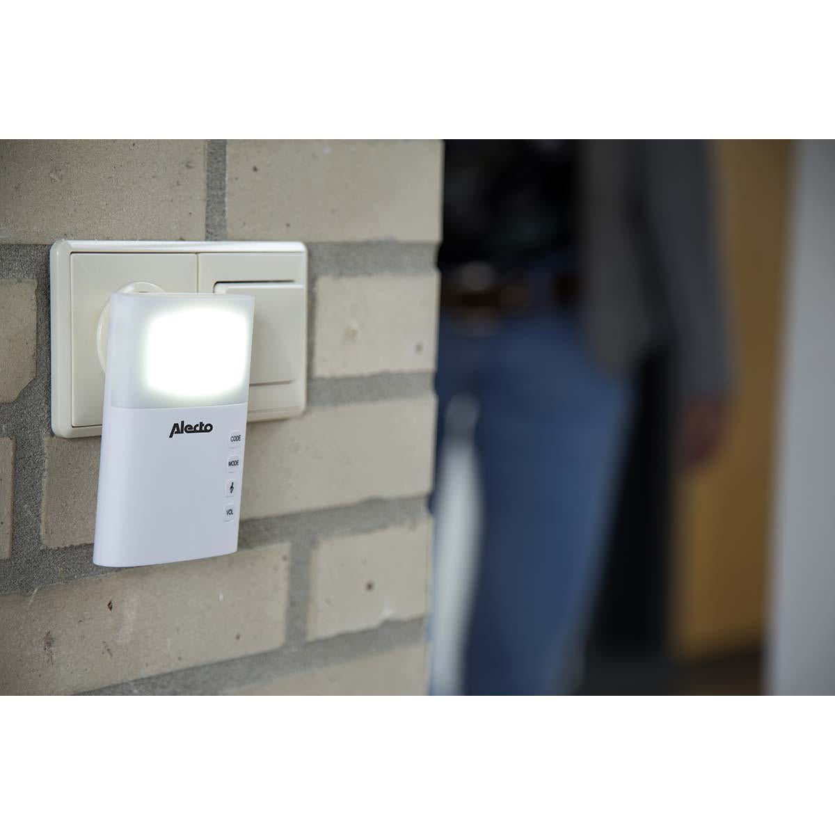 Funktürklingel-Set mit Netzteil 36 Melodien / LED-Anzeige Weiss