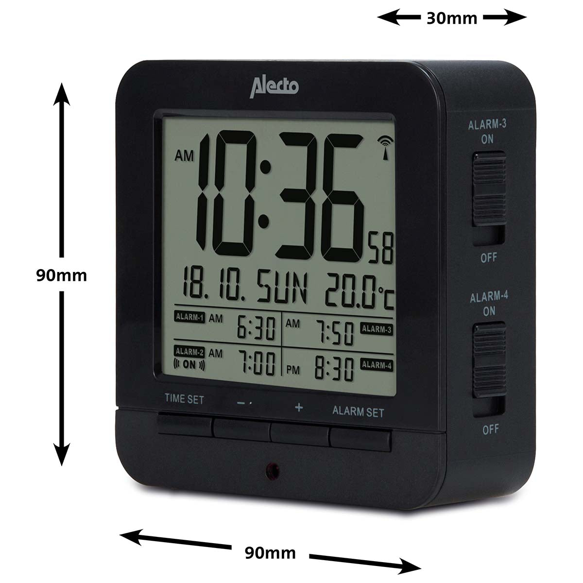 Wecker mit Thermometer