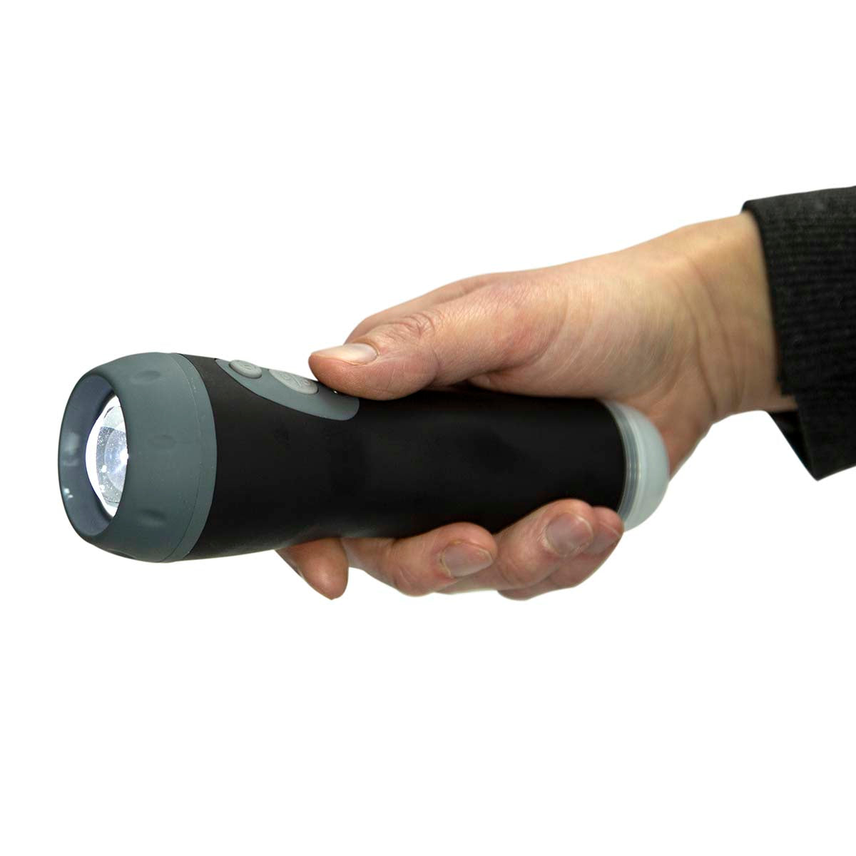 Wiederaufladbare LED-Taschenlampe Schwarz