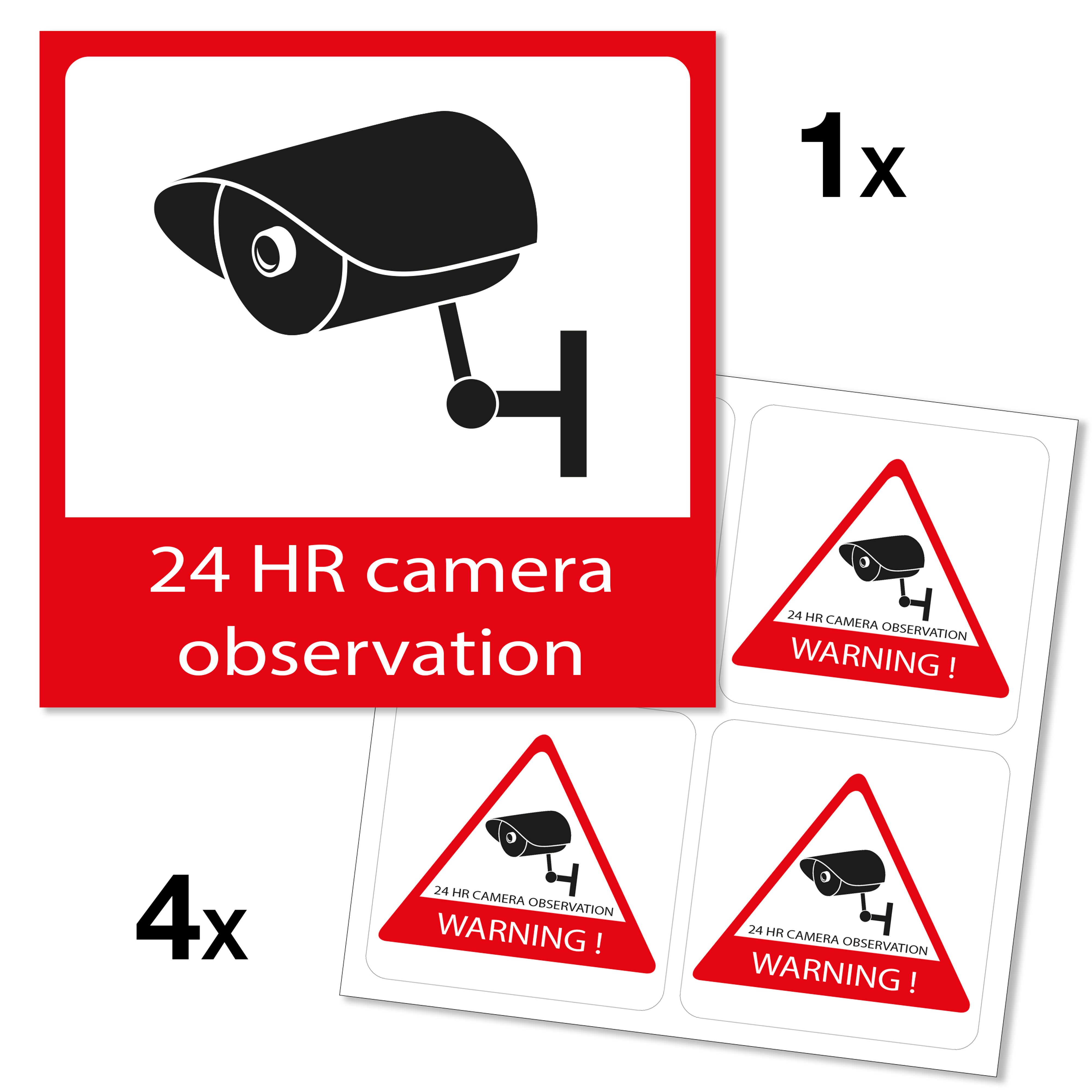 Fensteraufkleber Kameraüberwachung 5x