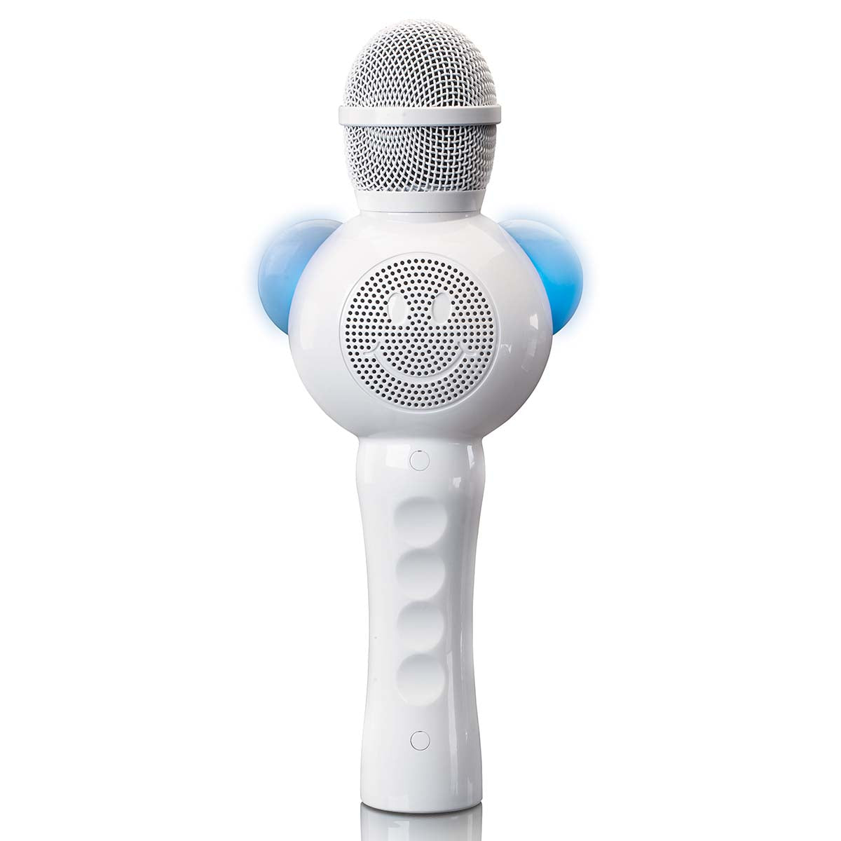 Karaoke microphone with Bluetooth®, SD slot, lighting, Aux out, white