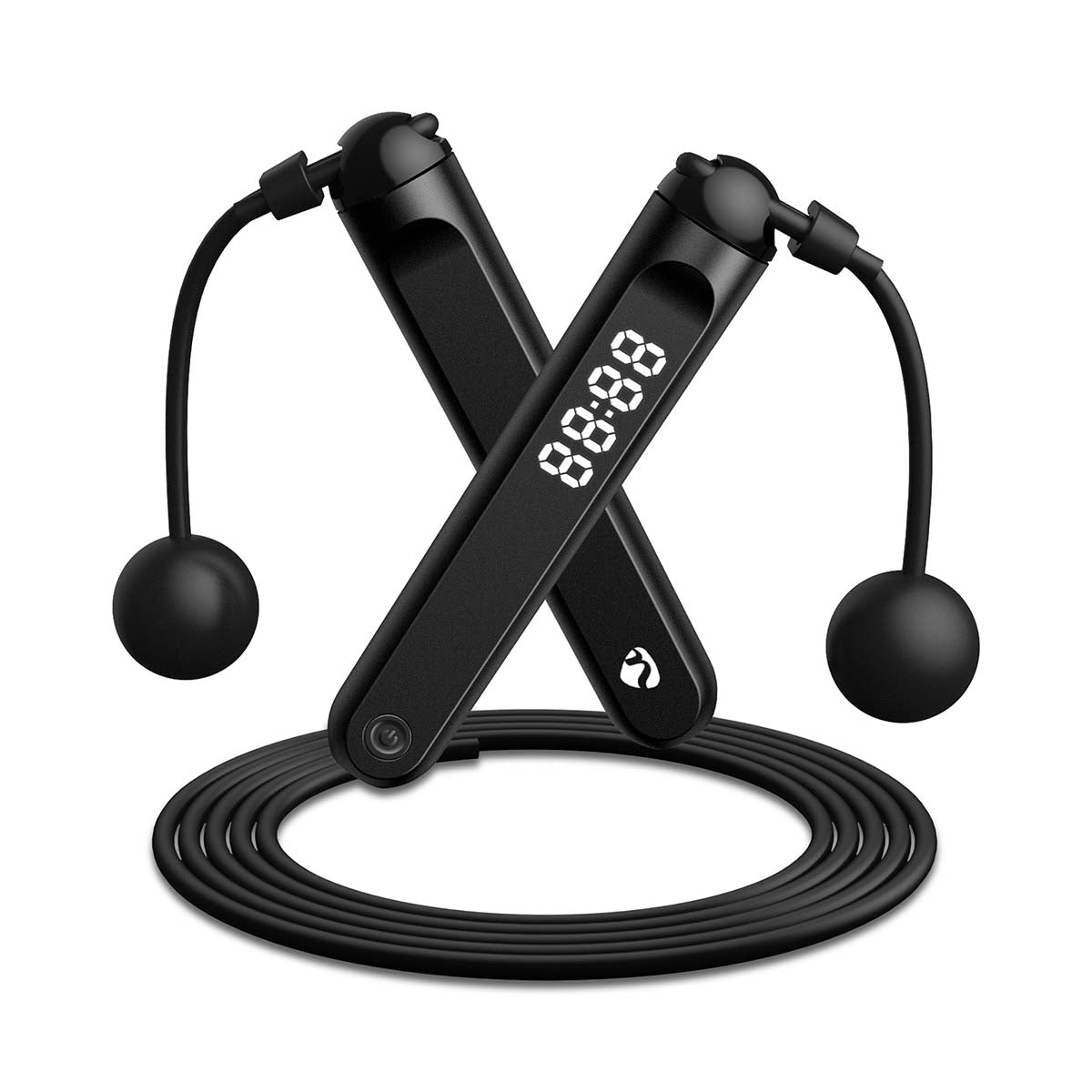 SmartLife Outdoor-Sport | Sprungseil | Bluetooth® | Dual Hall sensor | LED-Anzeige | PVC | 3.00 m | Akku-Bälle / Beutel mit Kordelzug | Schwarz