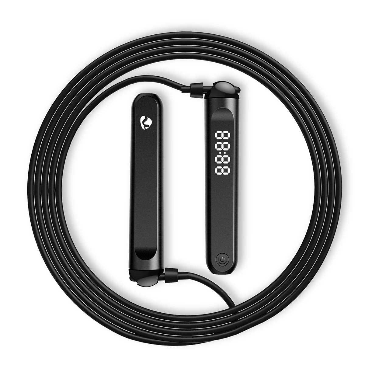 SmartLife Outdoor-Sport | Sprungseil | Bluetooth® | Dual Hall sensor | LED-Anzeige | PVC | 3.00 m | Akku-Bälle / Beutel mit Kordelzug | Schwarz