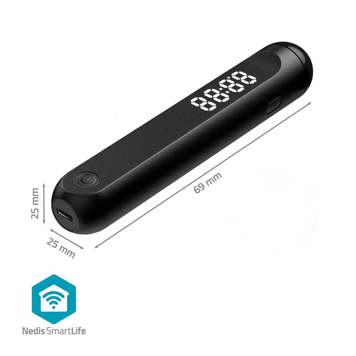 SmartLife Outdoor-Sport | Sprungseil | Bluetooth® | Dual Hall sensor | LED-Anzeige | PVC | 3.00 m | Akku-Bälle / Beutel mit Kordelzug | Schwarz