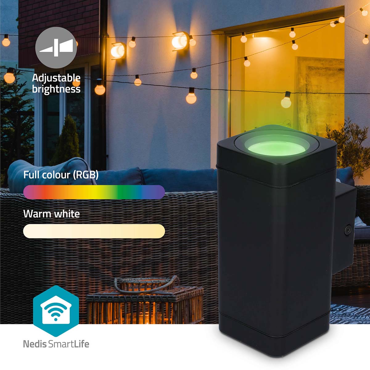 Smartlife-Außenleuchte | 760 lm | Bluetooth® | 8.5 W | Warm bis kühlen weiß | 2700 - 6500 K | ABS | Android™ / IOS