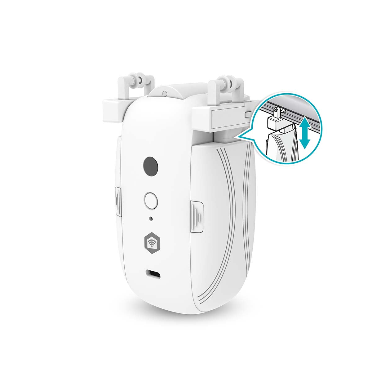 SmartLife Vorhang Roboter | I-Schiene / Stangenschiene / U-Schiene | Vorhänge | Batteriebetrieben / Stromversorgung über USB | 4000 mAh | Bluetooth® | Weiss