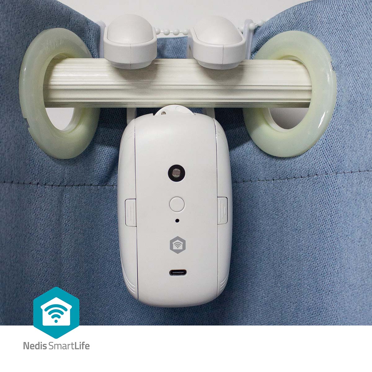 SmartLife Vorhang Roboter | I-Schiene / Stangenschiene / U-Schiene | Vorhänge | Batteriebetrieben / Stromversorgung über USB | 4000 mAh | Bluetooth® | Weiss