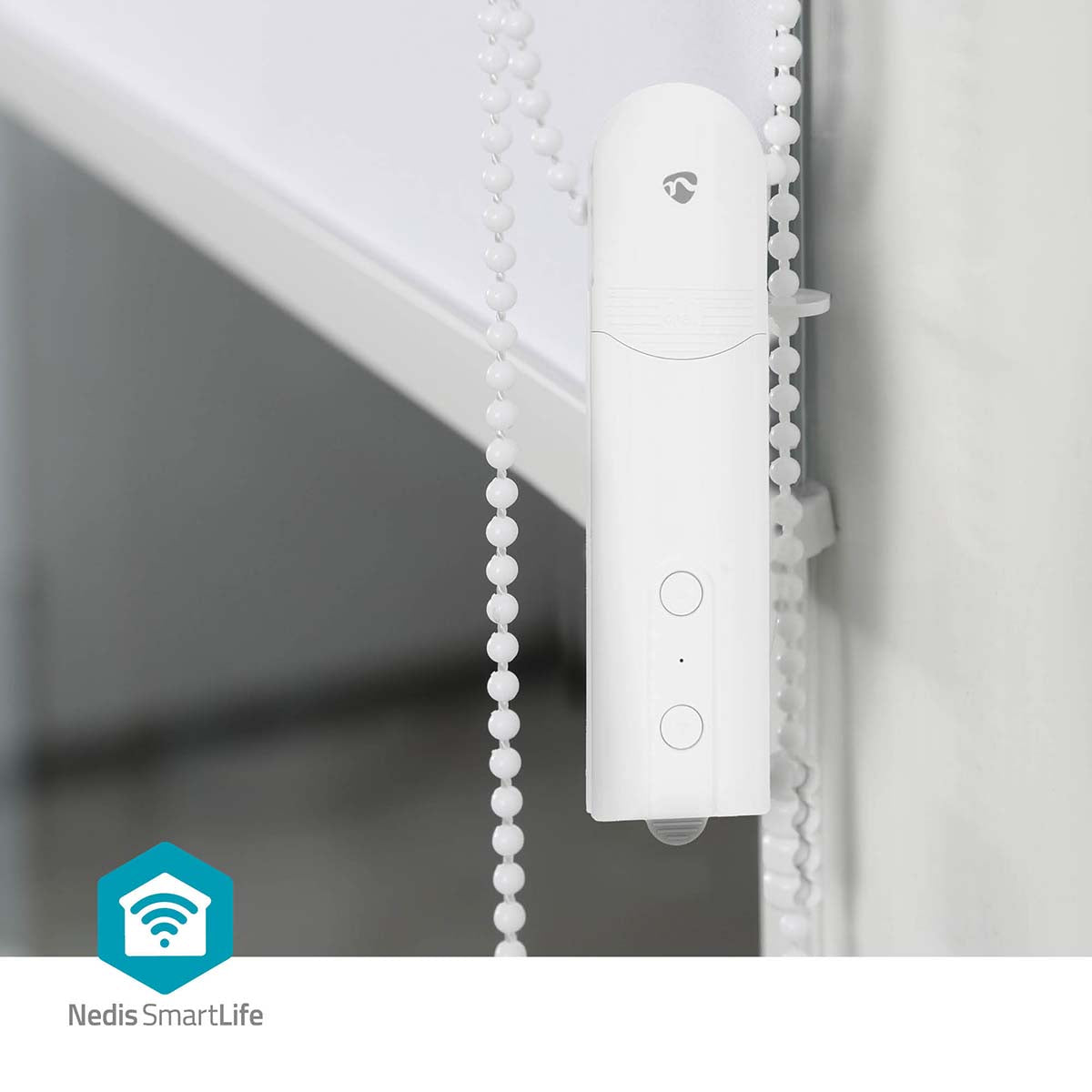 SmartLife Vorhang Roboter | Kabelanlage | Flächenvorhänge / Raffrollos / Rollos | Netzstromversorgung / Solar Powered | 2000 mAh | Bluetooth® | Weiss