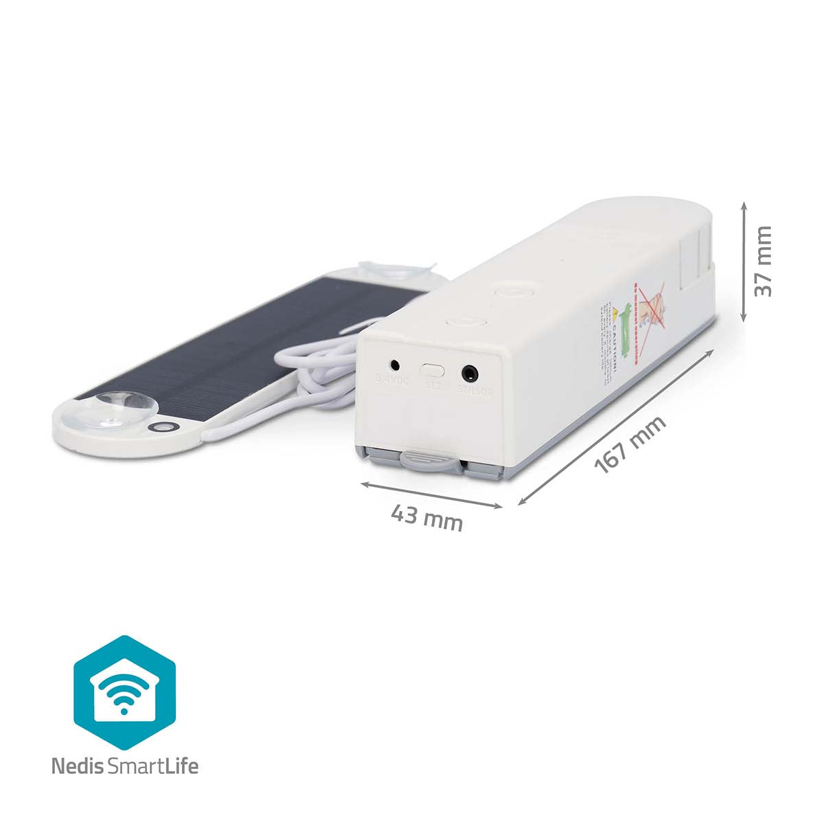 SmartLife Vorhang Roboter | Kabelanlage | Flächenvorhänge / Raffrollos / Rollos | Netzstromversorgung / Solar Powered | 2000 mAh | Bluetooth® | Weiss
