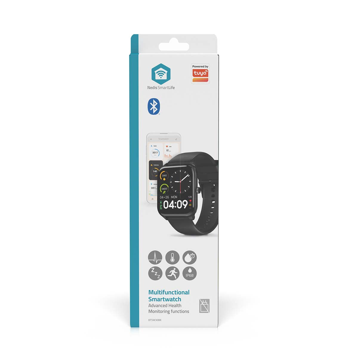 SmartLife-Uhr | 1.69 " | LCD | IP68 | Maximale Betriebszeit: 240 Std | Android™ / IOS | Schwarz