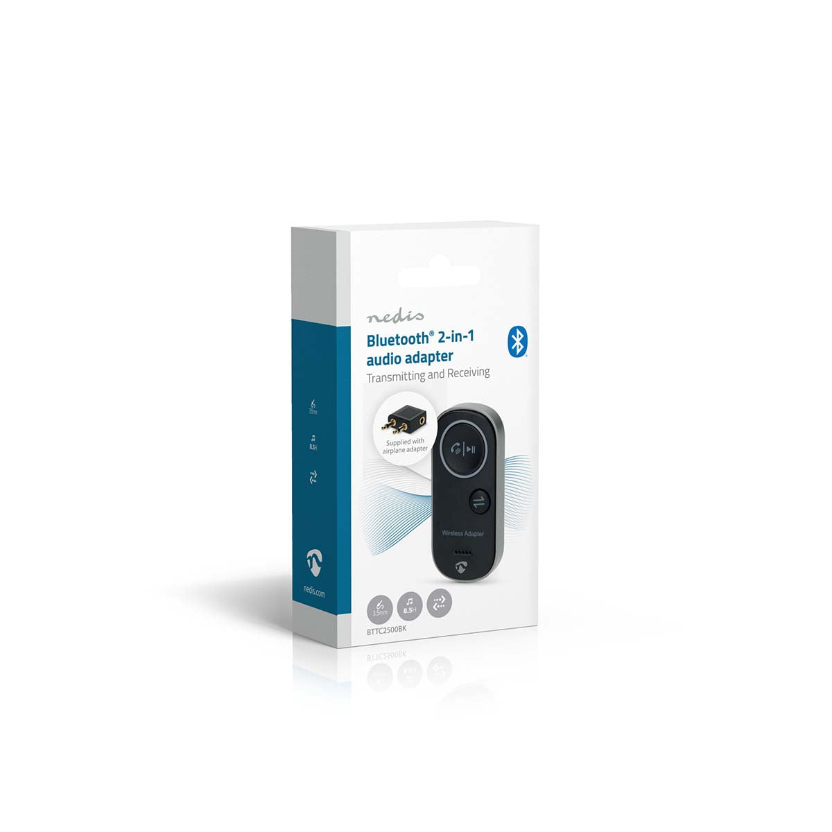 Bluetooth® Transceiver | Anschlüsse – Eingang: USB-C™ Buchse | Anschlüsse – Ausgang: 3.5 mm | SBC | Bis zu 1 Geräte | max. Batteriespielzeit: 8.5 Std | Schwarz