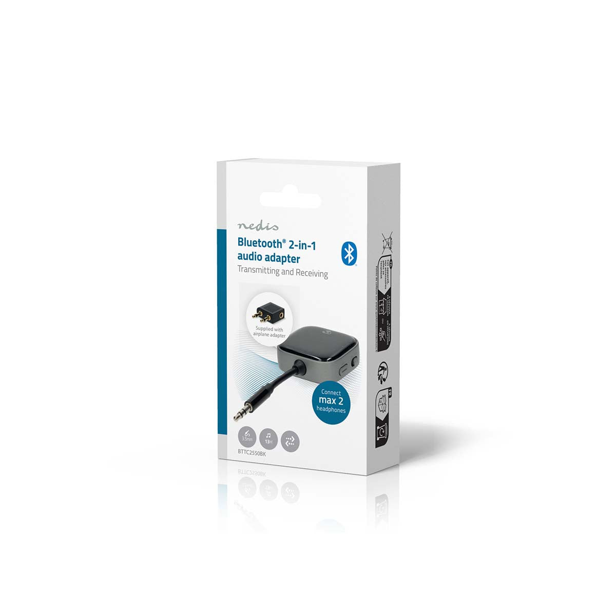 Bluetooth® Transceiver | Anschlüsse – Eingang: USB-C™ Buchse | Anschlüsse – Ausgang: USB-C™ Buchse | SBC | Bis zu 2 Geräte | max. Batteriespielzeit: 13 Std | Schwarz